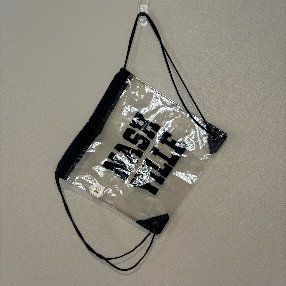 NASHVILLE Clear and‎ Black Drawstring Bag NWT - Picture 9 of 10